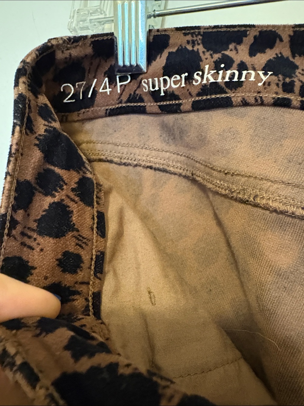 LOFT Leopard Print High Waist Skinny Velvet Soft Corduroy Pants Jeans Sz 27/4P - Picture 3 of 8